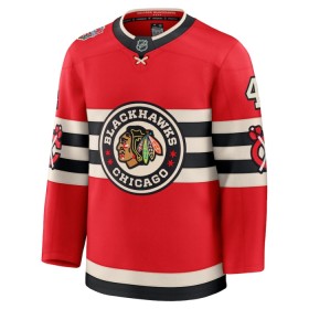 Män Ishockey Chicago Blackhawks tröja Fanatics Premium NHL Seth Jones 2024-25 Röd Winter Classic